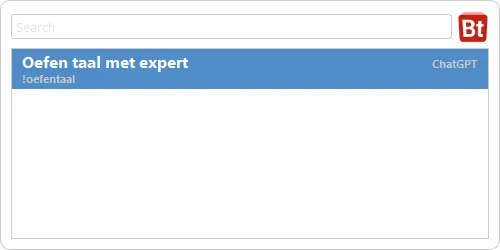 Handig snelmenu van BeefText met alle combo's
